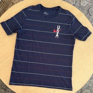 NIKE Men's USA Navy Striped Tee medium